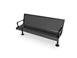 Contoured Park Bench with Arm - Circular Pattern, 6ft. - Crowd Control Warehouse