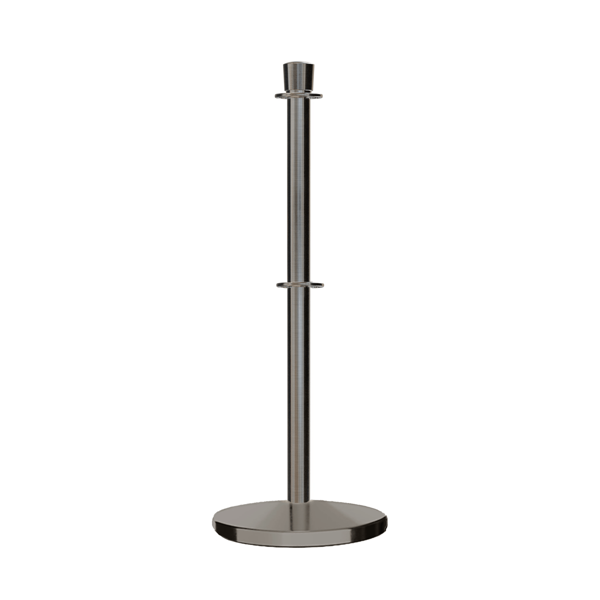 Crown Top Dual Rope Stanchion with Cast Iron Base - Montour Line CILineD - Crowd Control Warehouse