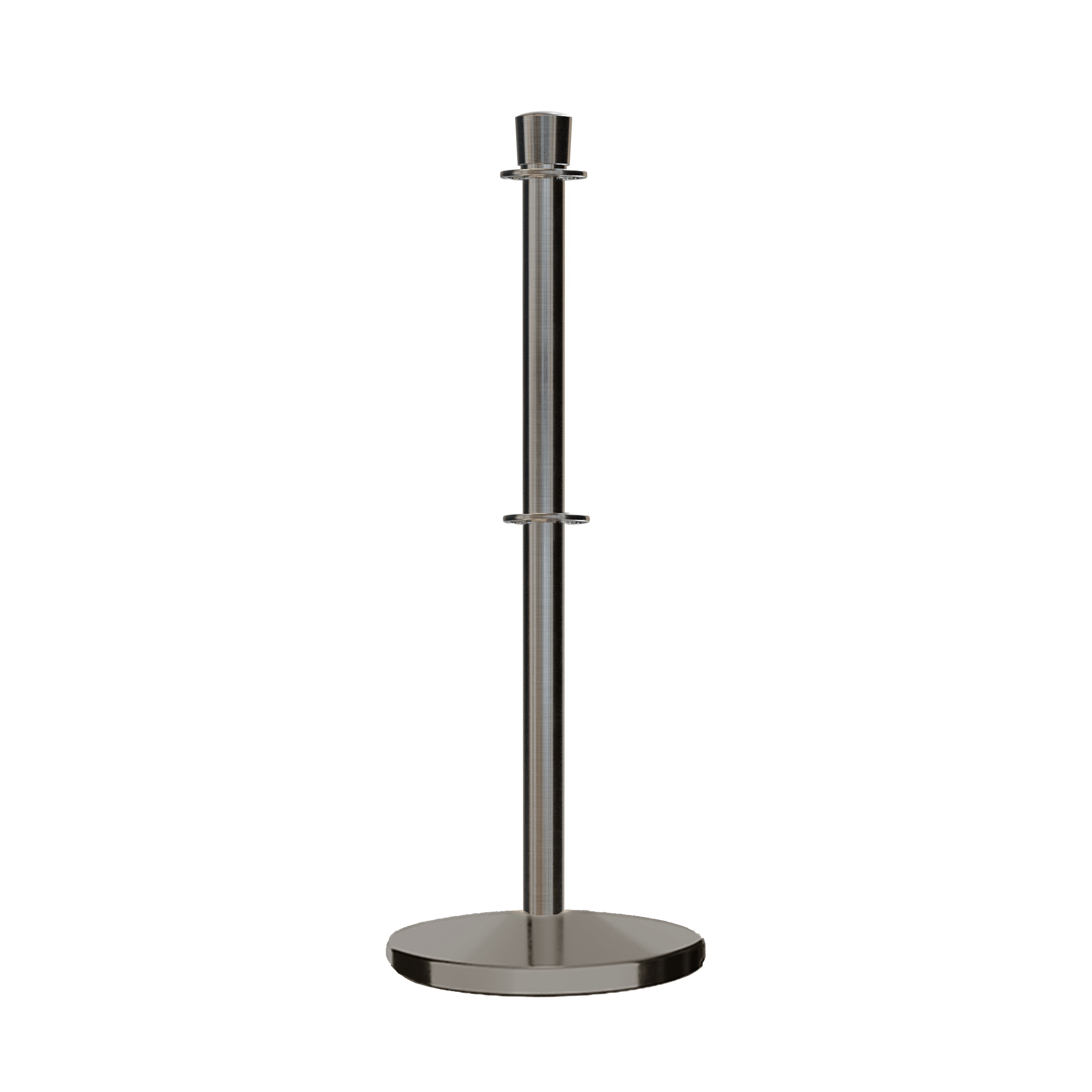 Crown Top Dual Rope Stanchion with Cast Iron Base - Montour Line CILineD - Crowd Control Warehouse