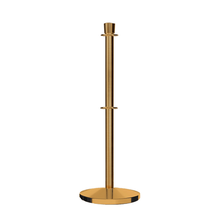 Crown Top Dual Rope Stanchion with Cast Iron Base - Montour Line CILineD - Crowd Control Warehouse