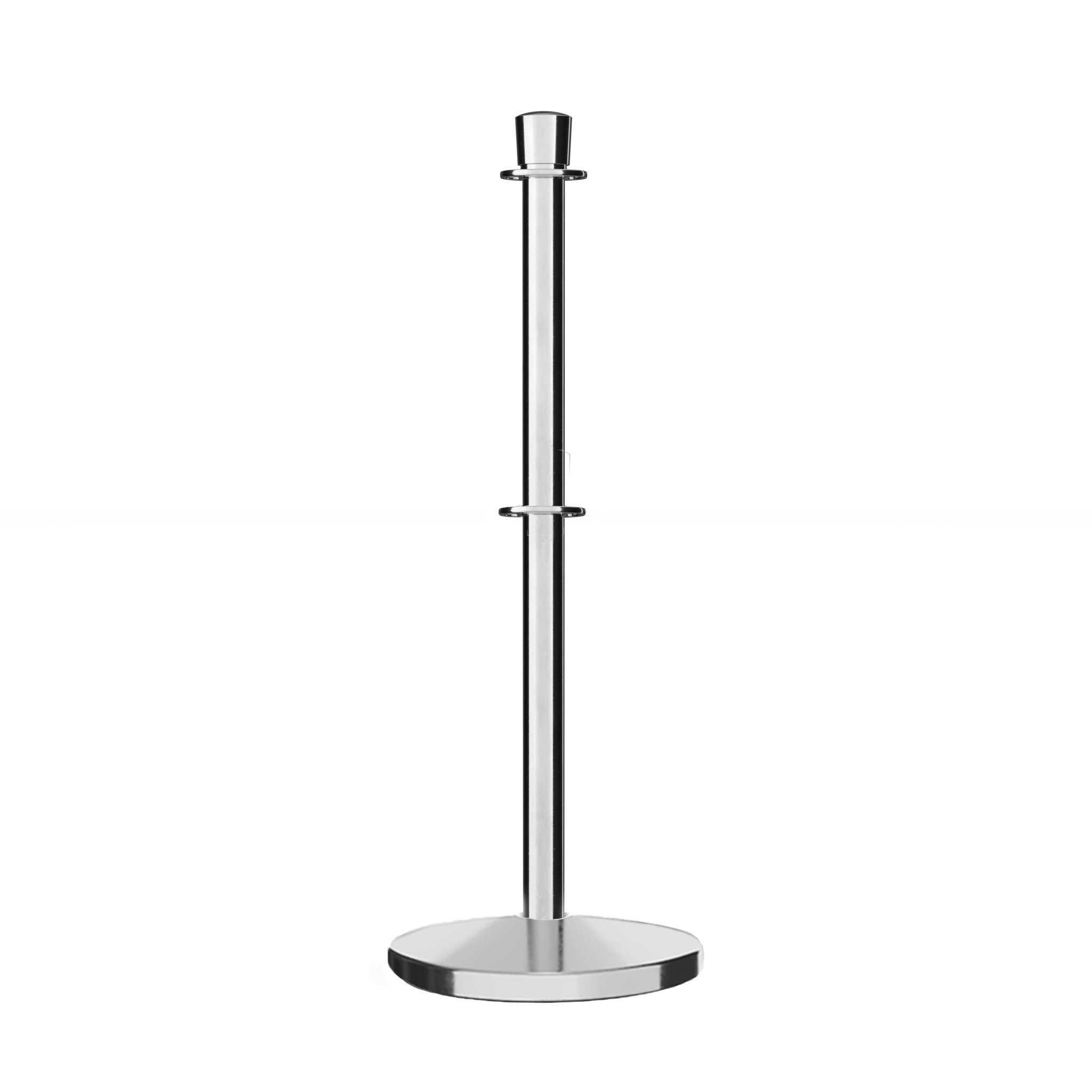 Crown Top Dual Rope Stanchion with Cast Iron Base - Montour Line CILineD - Crowd Control Warehouse
