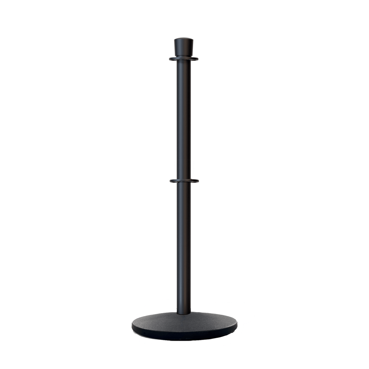 Crown Top Dual Rope Stanchion with Cast Iron Base - Montour Line CILineD - Crowd Control Warehouse