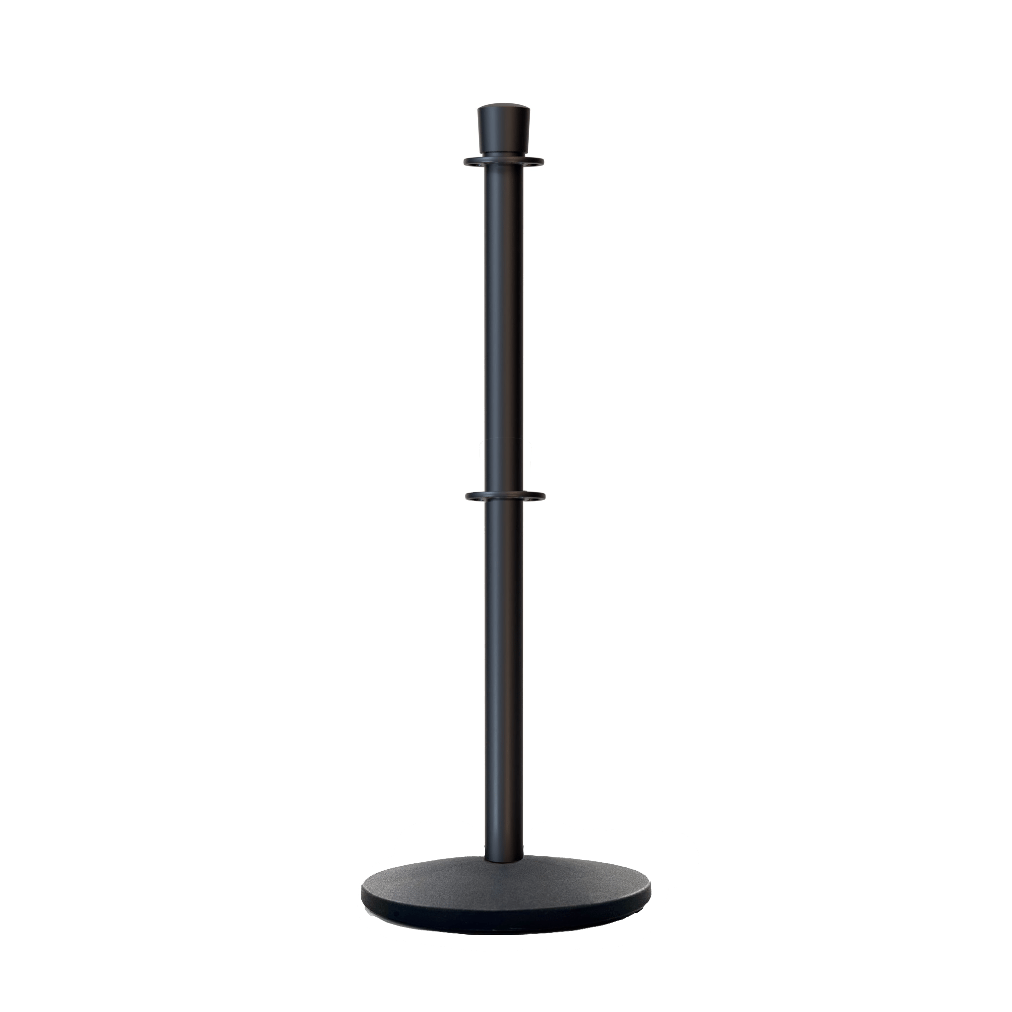 Crown Top Dual Rope Stanchion with Cast Iron Base - Montour Line CILineD - Crowd Control Warehouse