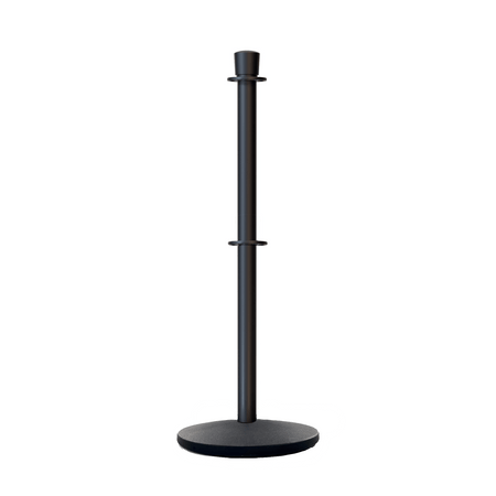 Crown Top Dual Rope Stanchion with Cast Iron Base - Montour Line CILineD - Crowd Control Warehouse