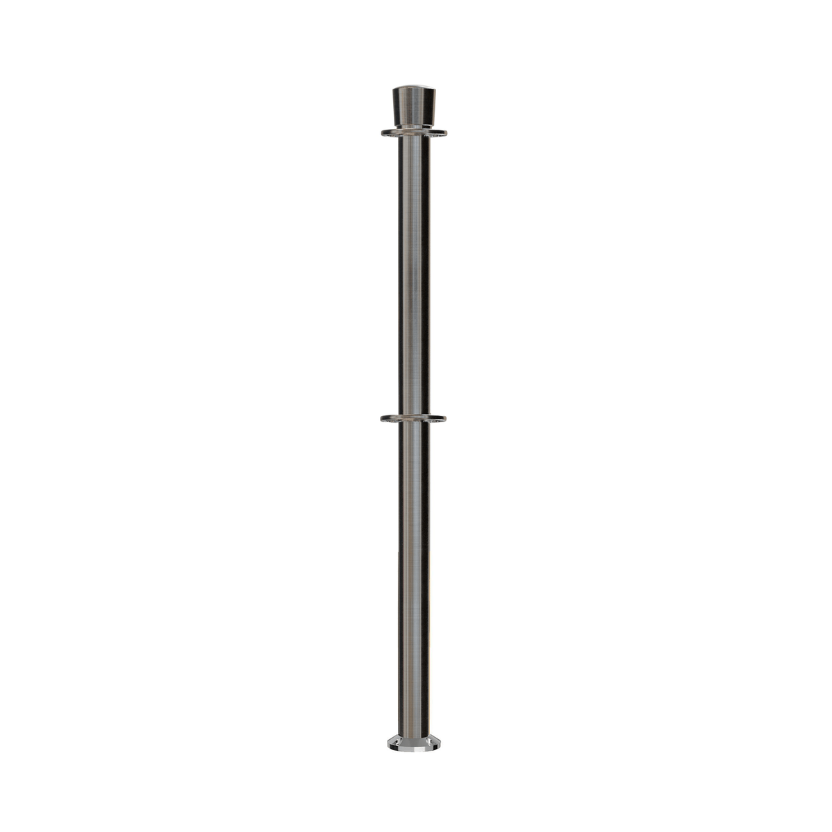 Crown Top Dual Rope Stanchion with Fixed Base - Montour Line CXLineDF - Crowd Control Warehouse