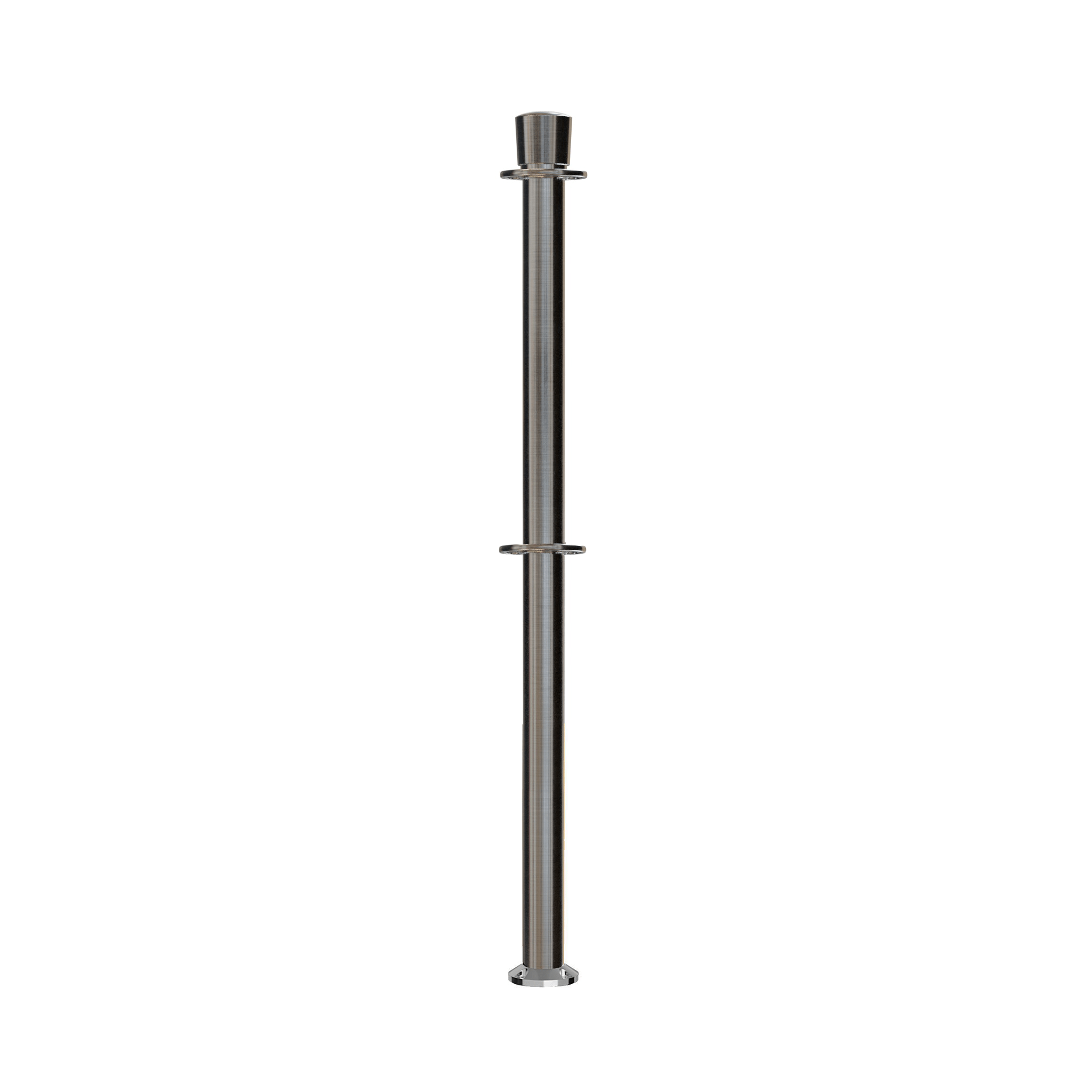 Crown Top Dual Rope Stanchion with Fixed Base - Montour Line CXLineDF - Crowd Control Warehouse