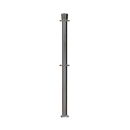 Crown Top Dual Rope Stanchion with Fixed Base - Montour Line CXLineDF - Crowd Control Warehouse