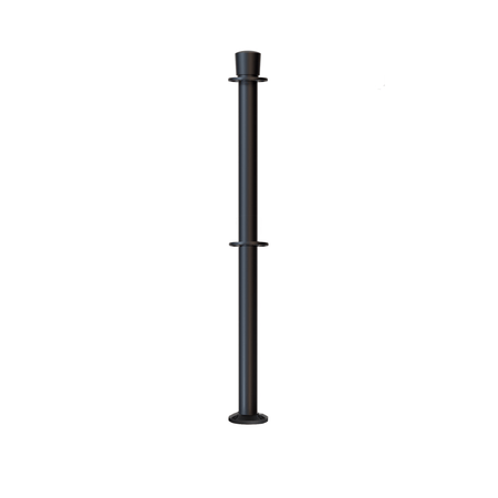 Crown Top Dual Rope Stanchion with Fixed Base - Montour Line CXLineDF - Crowd Control Warehouse