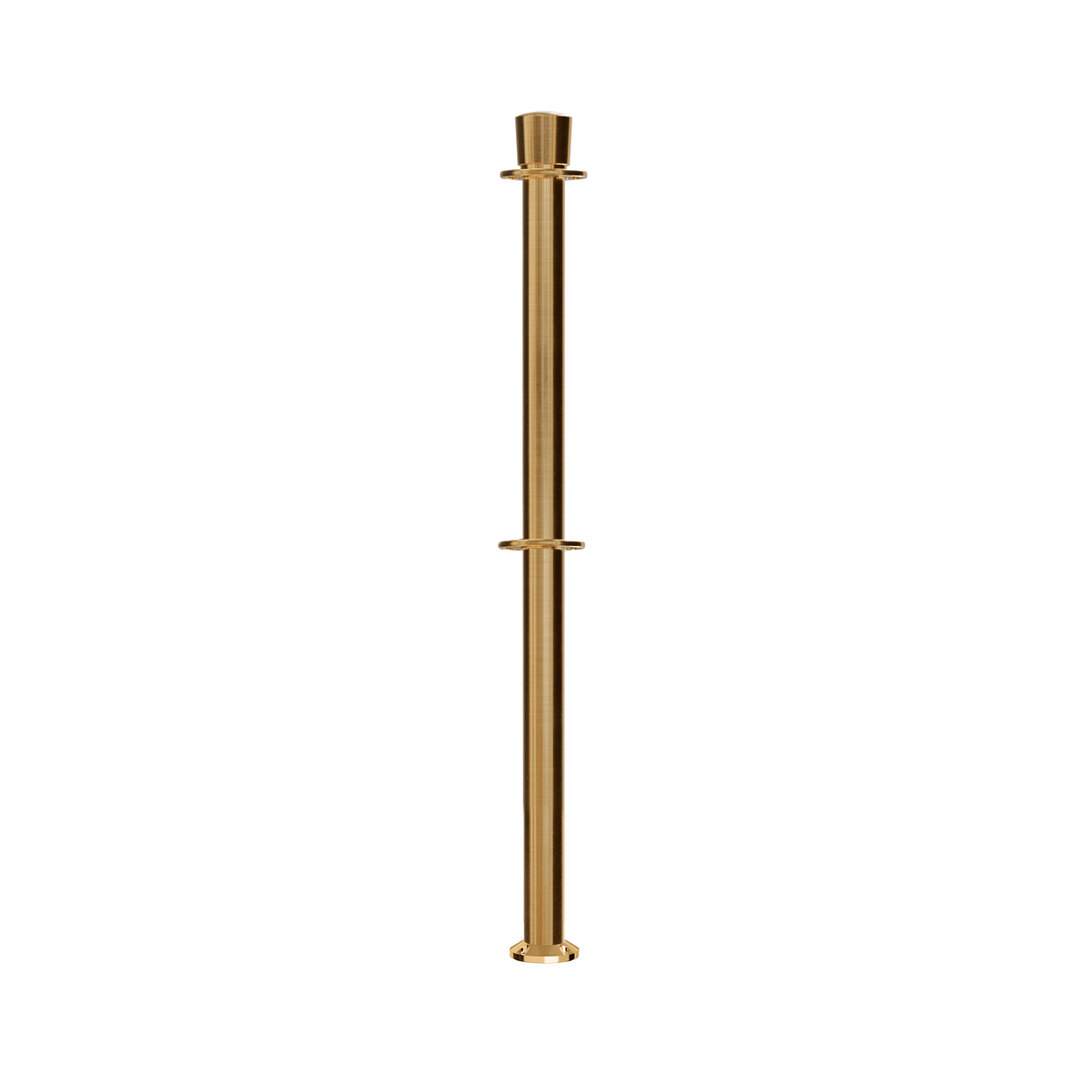 Crown Top Dual Rope Stanchion with Fixed Base - Montour Line CXLineDF - Crowd Control Warehouse