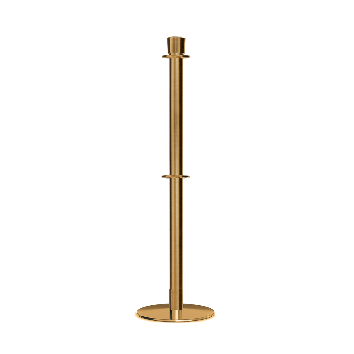 Crown Top Dual Rope Stanchion with Low Profile Base - Montour Line CXLineD - Crowd Control Warehouse