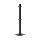Crown Top Dual Rope Stanchion with Low Profile Base - Montour Line CXLineD - Crowd Control Warehouse