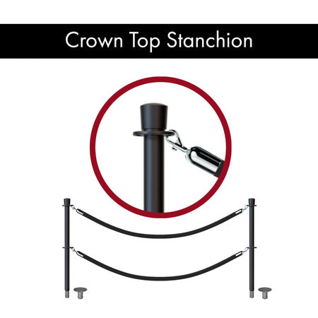 Crown Top Dual Rope Stanchion with Removable Base - Montour Line CXLineDR - Crowd Control Warehouse