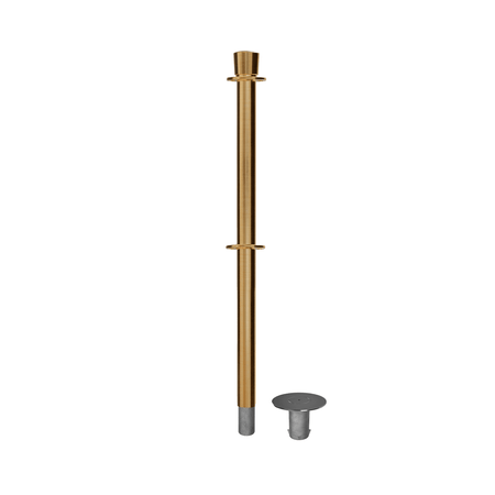 Crown Top Dual Rope Stanchion with Removable Base - Montour Line CXLineDR - Crowd Control Warehouse