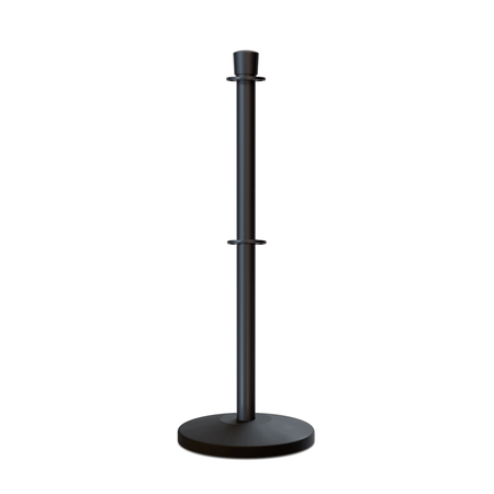 Crown Top Dual Rope Stanchion with Sloped Base - Montour Line CLineD - Crowd Control Warehouse