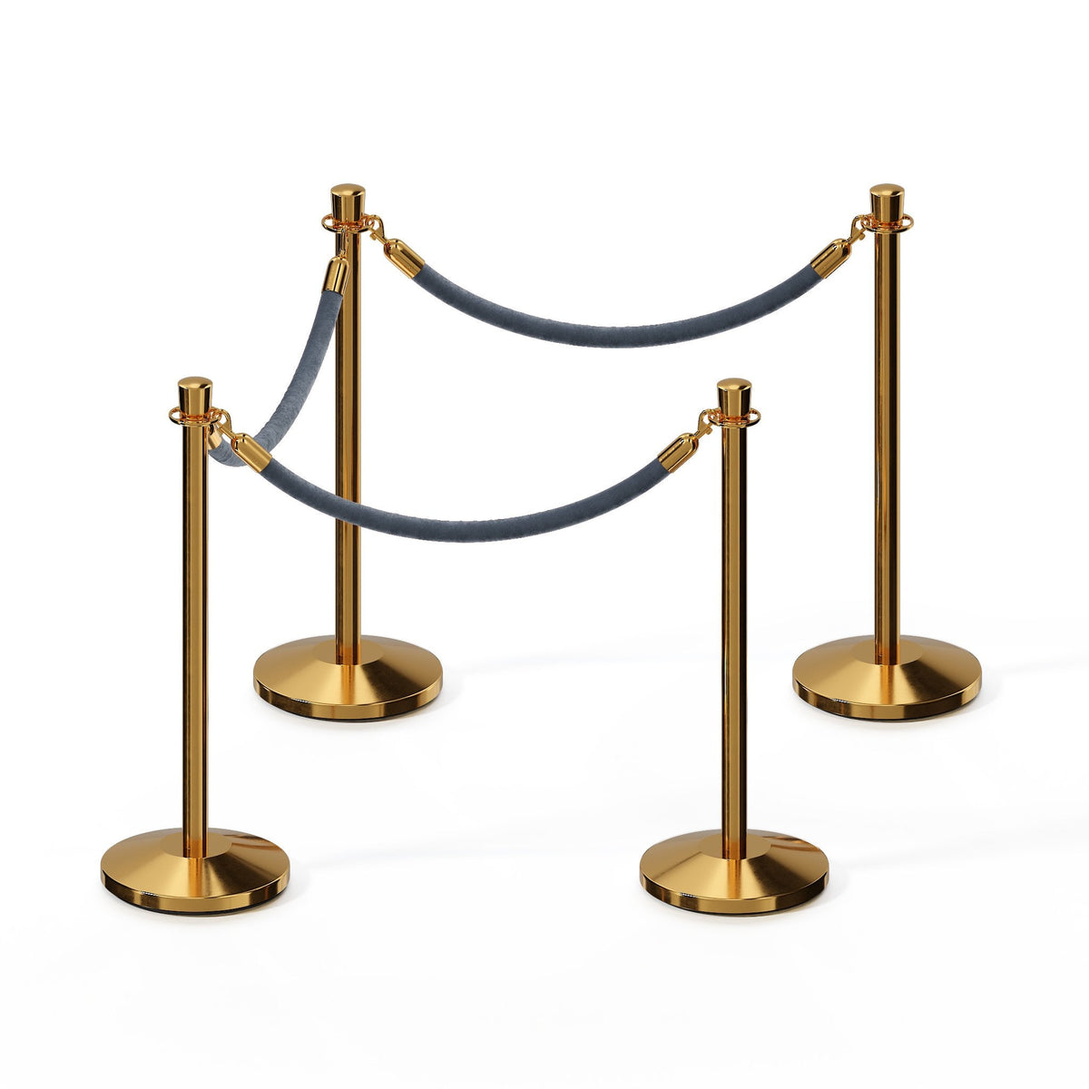 Crown Top Post and Rope Stanchion Kit - Montour Line - Crowd Control Warehouse