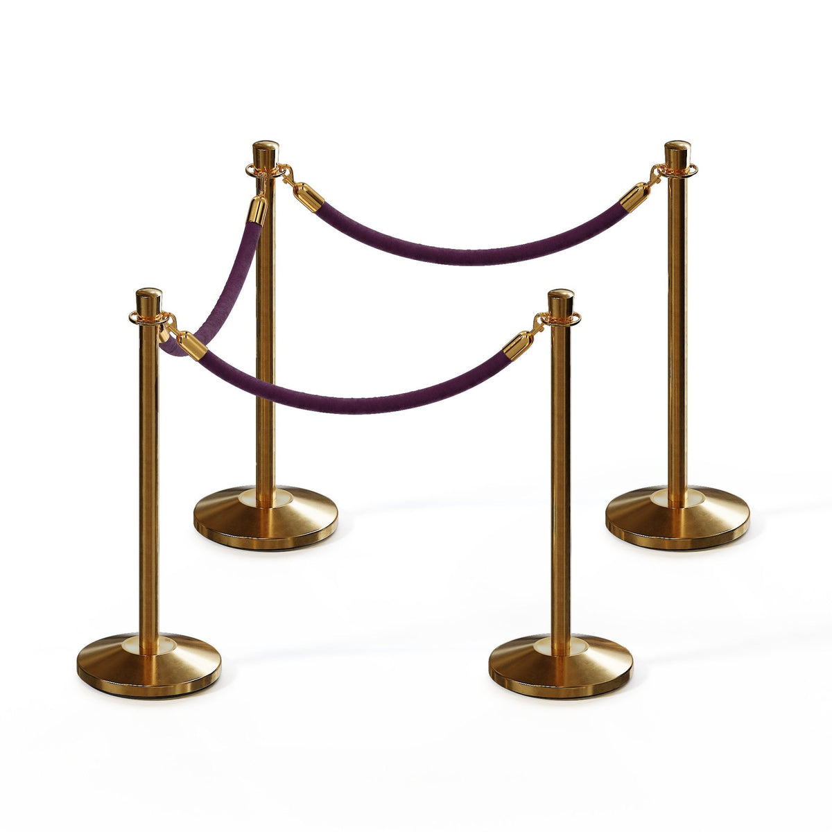 Crown Top Post and Rope Stanchion Kit - Montour Line - Crowd Control Warehouse