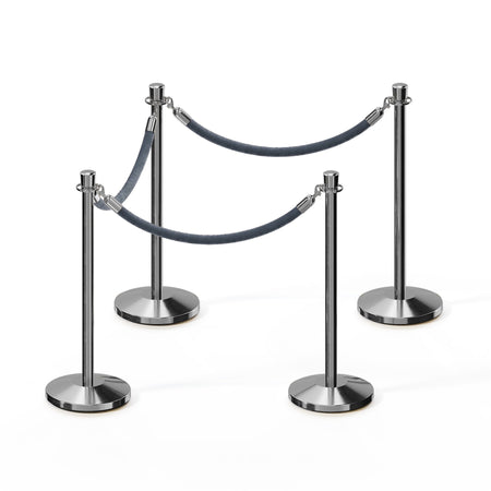 Crown Top Post and Rope Stanchion Kit - Montour Line - Crowd Control Warehouse