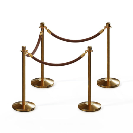 Crown Top Post and Rope Stanchion Kit - Montour Line - Crowd Control Warehouse