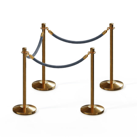 Crown Top Post and Rope Stanchion Kit - Montour Line - Crowd Control Warehouse