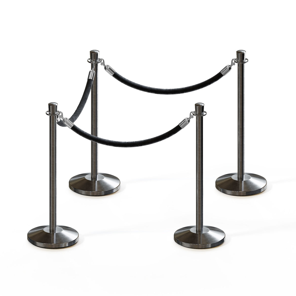 Crown Top Post and Rope Stanchion Kit - Montour Line - Crowd Control Warehouse