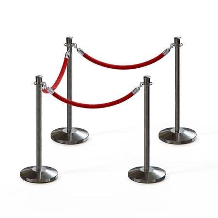 Crown Top Post and Rope Stanchion Kit - Montour Line - Crowd Control Warehouse
