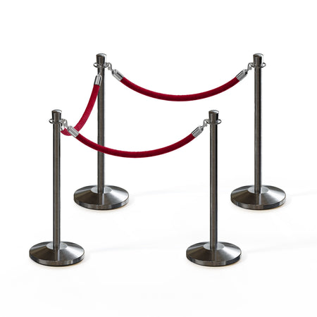 Crown Top Post and Rope Stanchion Kit - Montour Line - Crowd Control Warehouse