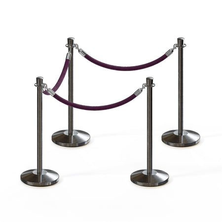 Crown Top Post and Rope Stanchion Kit - Montour Line - Crowd Control Warehouse