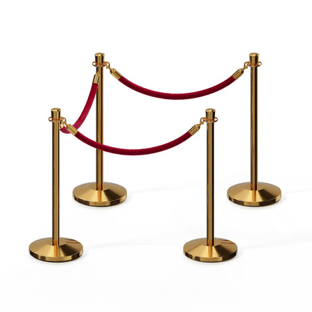Crown Top Post and Rope Stanchion Kit - Montour Line - Crowd Control Warehouse
