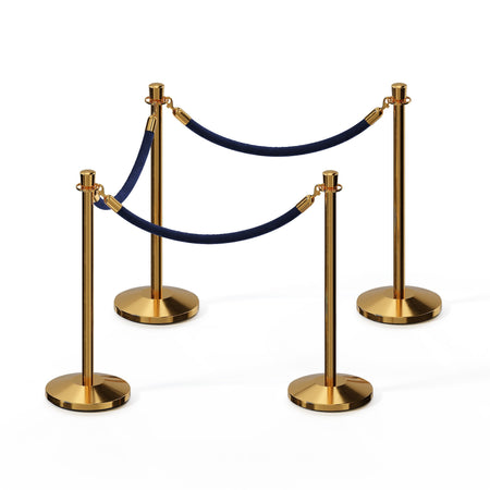 Crown Top Post and Rope Stanchion Kit - Montour Line - Crowd Control Warehouse