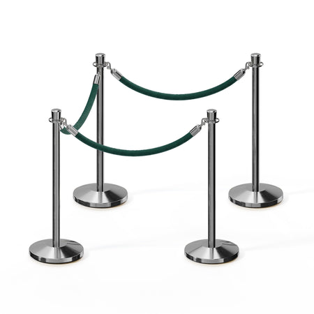 Crown Top Post and Rope Stanchion Kit - Montour Line - Crowd Control Warehouse