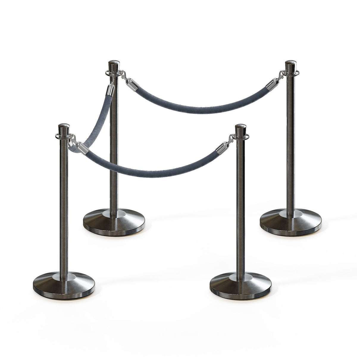 Crown Top Post and Rope Stanchion Kit - Montour Line - Crowd Control Warehouse