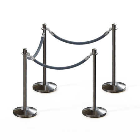 Crown Top Post and Rope Stanchion Kit - Montour Line - Crowd Control Warehouse