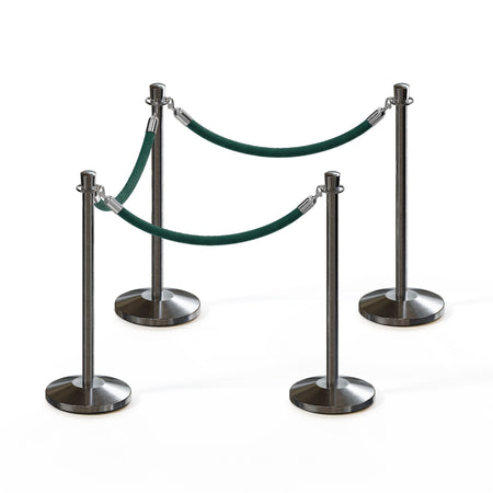 Crown Top Post and Rope Stanchion Kit - Montour Line - Crowd Control Warehouse