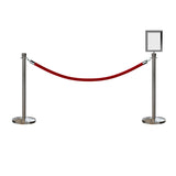 Crown Top Post and Rope Stanchion Kit with Sign Frame - Montour Line - Crowd Control Warehouse