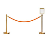 Crown Top Post and Rope Stanchion Kit with Sign Frame - Montour Line - Crowd Control Warehouse