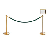 Crown Top Post and Rope Stanchion Kit with Sign Frame - Montour Line - Crowd Control Warehouse