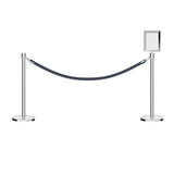 Crown Top Post and Rope Stanchion Kit with Sign Frame - Montour Line - Crowd Control Warehouse