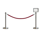 Crown Top Post and Rope Stanchion Kit with Sign Frame - Montour Line - Crowd Control Warehouse