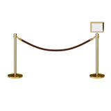 Crown Top Post and Rope Stanchion Kit with Sign Frame - Montour Line - Crowd Control Warehouse