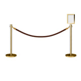 Crown Top Post and Rope Stanchion Kit with Sign Frame - Montour Line - Crowd Control Warehouse