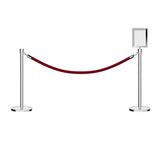 Crown Top Post and Rope Stanchion Kit with Sign Frame - Montour Line - Crowd Control Warehouse