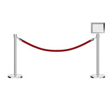 Crown Top Post and Rope Stanchion Kit with Sign Frame - Montour Line - Crowd Control Warehouse