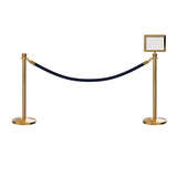 Crown Top Post and Rope Stanchion Kit with Sign Frame - Montour Line - Crowd Control Warehouse