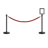 Crown Top Post and Rope Stanchion Kit with Sign Frame - Montour Line - Crowd Control Warehouse
