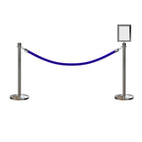 Crown Top Post and Rope Stanchion Kit with Sign Frame - Montour Line - Crowd Control Warehouse