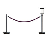 Crown Top Post and Rope Stanchion Kit with Sign Frame - Montour Line - Crowd Control Warehouse
