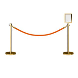 Crown Top Post and Rope Stanchion Kit with Sign Frame - Montour Line - Crowd Control Warehouse