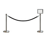 Crown Top Post and Rope Stanchion Kit with Sign Frame - Montour Line - Crowd Control Warehouse