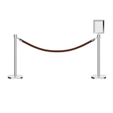Crown Top Post and Rope Stanchion Kit with Sign Frame - Montour Line - Crowd Control Warehouse