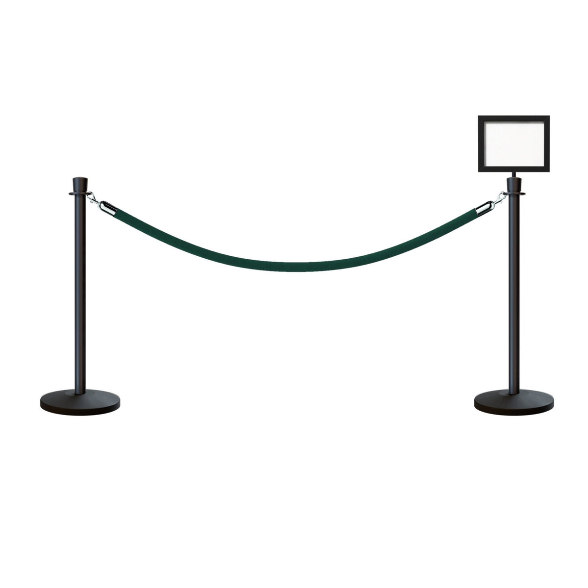 Crown Top Post and Rope Stanchion Kit with Sign Frame - Montour Line - Crowd Control Warehouse